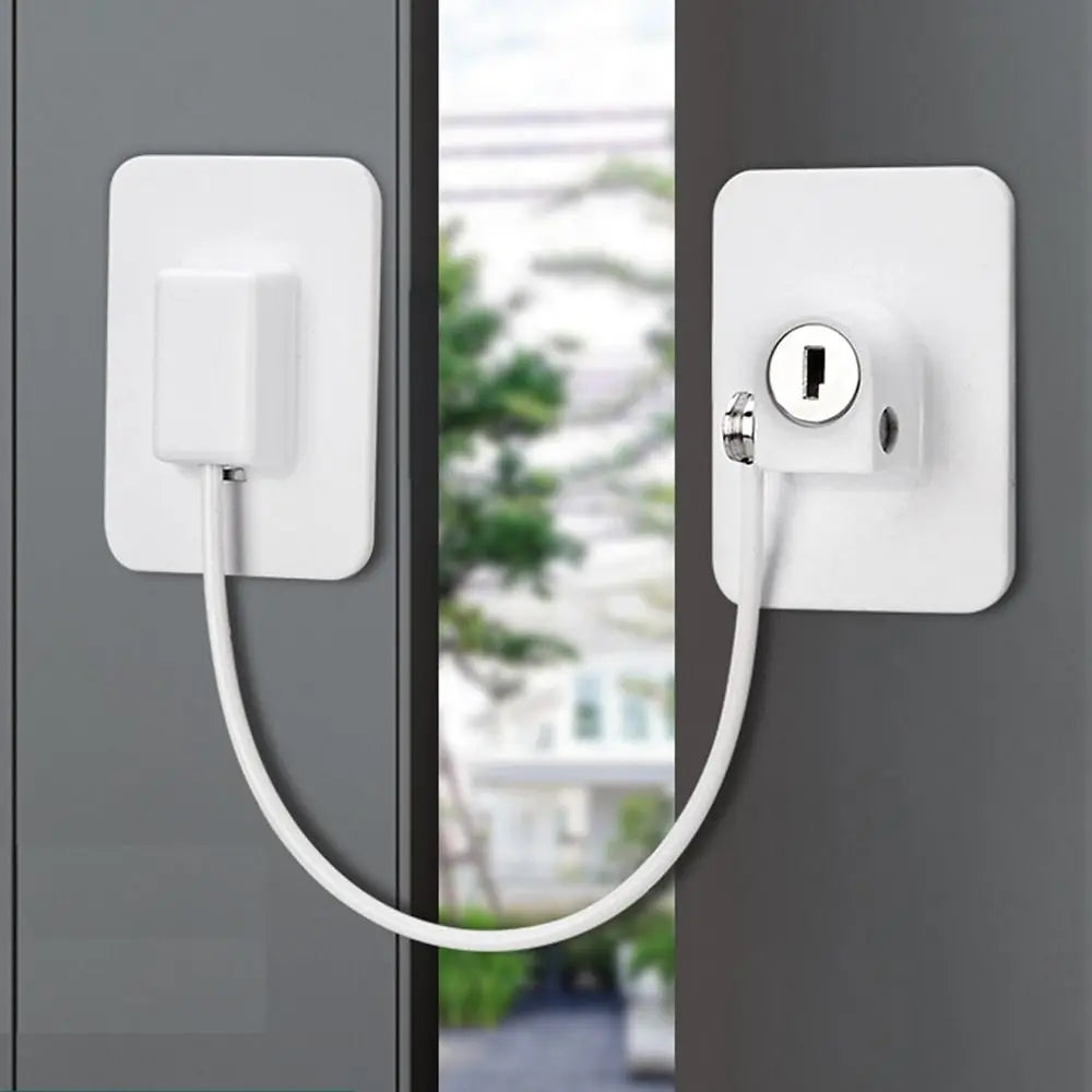 Kids Window Restrictor Lock – Keyed Safety Cable, No Drilling Required