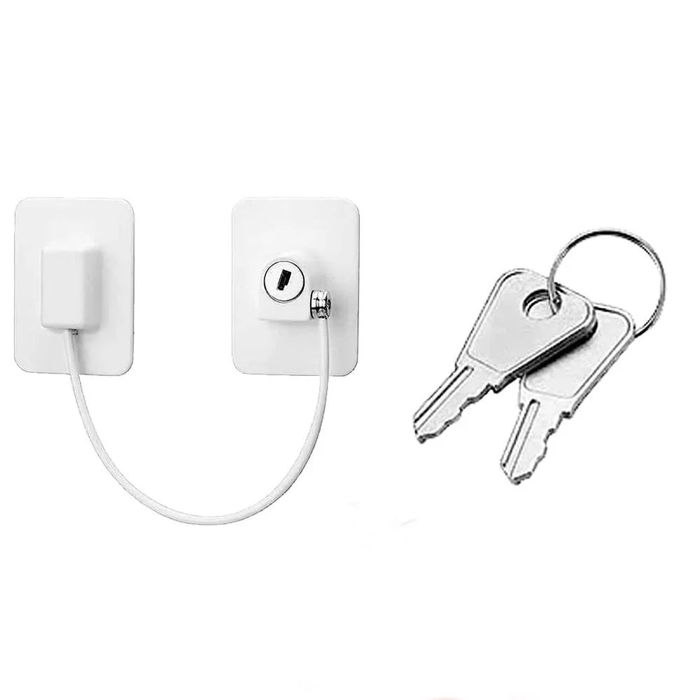 Kids Window Restrictor Lock – Keyed Safety Cable, No Drilling Required