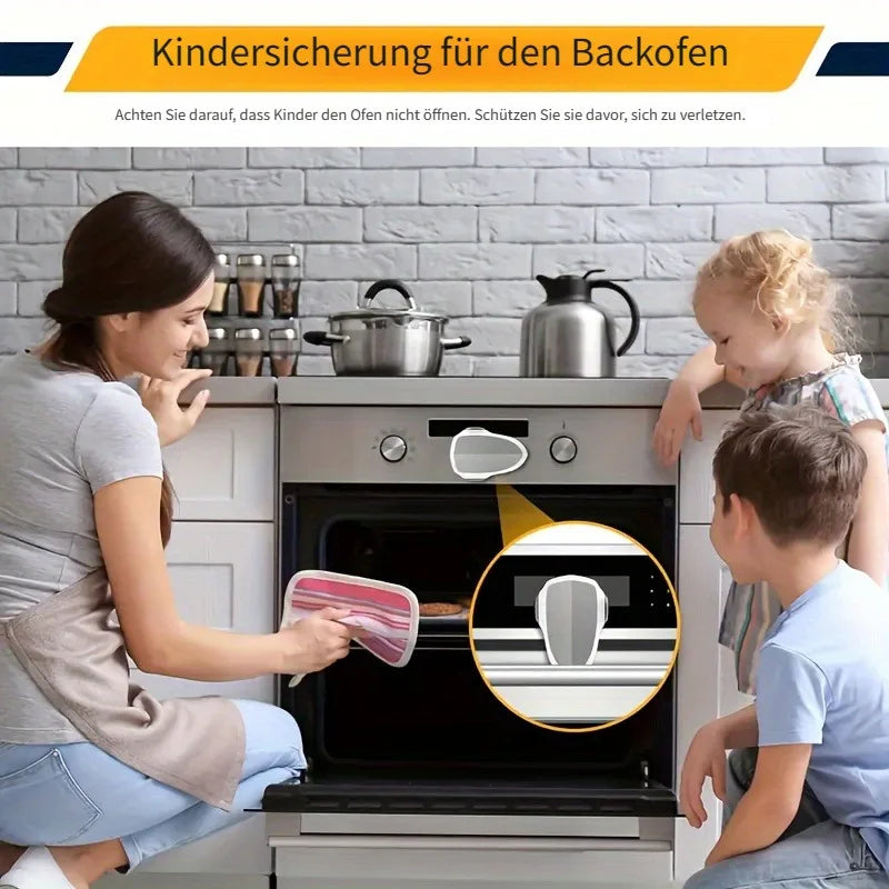 Childproof Oven Door Lock – Heat-Resistant, No-Drill, Easy Stick-On Install