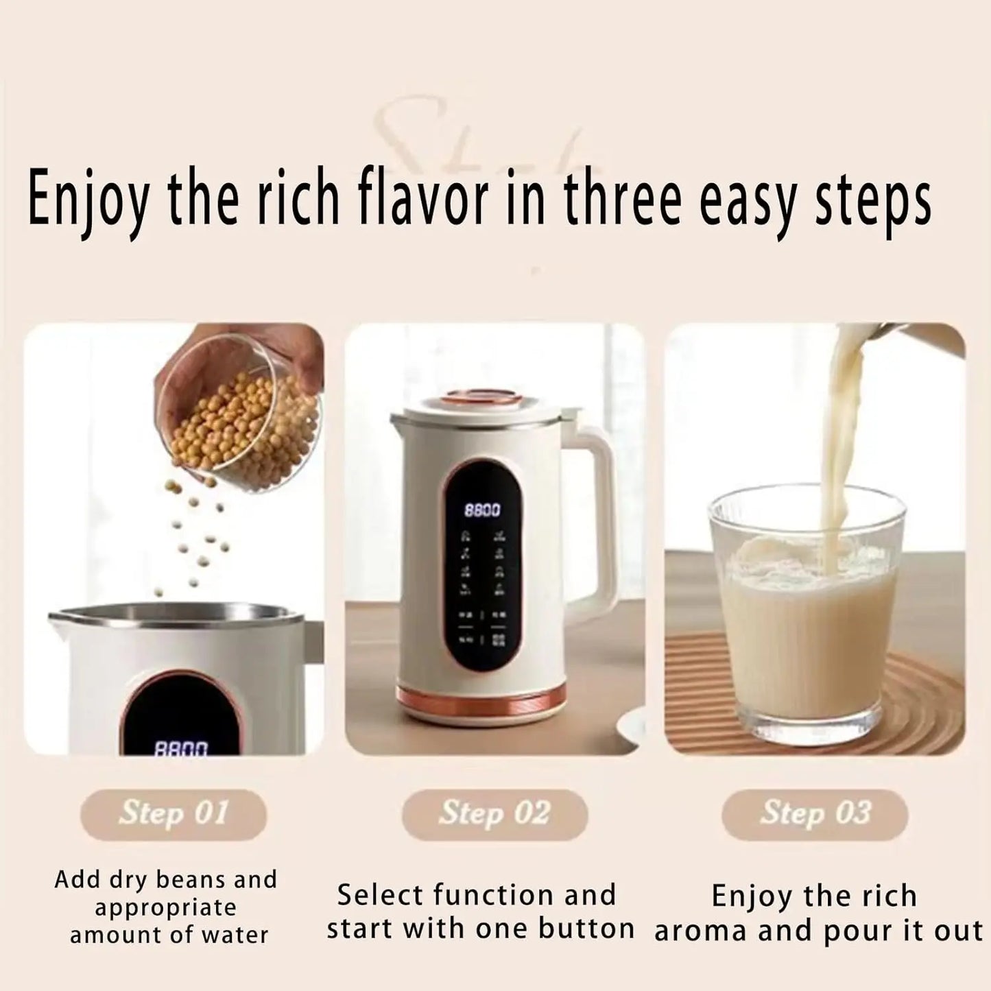 Multifunctional Soy Milk & Nut Milk Machine – High-Speed Electric Juicer & Mixer