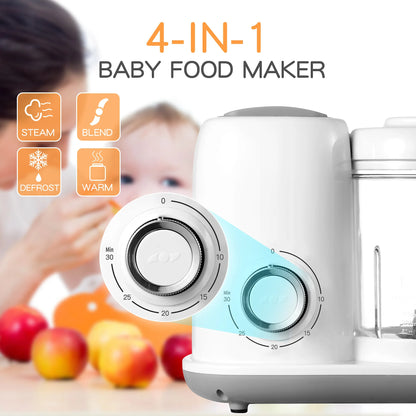 4-in-1 Baby Food Maker & Steamer – Multifunctional Puree Blender for Homemade Baby Meals